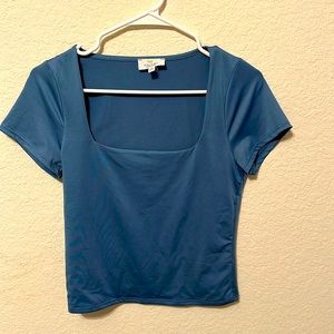 Blue silky shirt